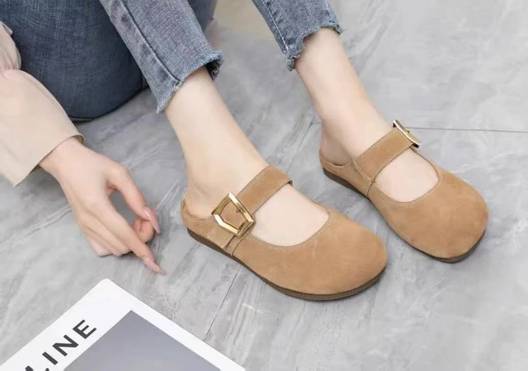 2025春夏季真皮鞋女鞋玛丽珍单鞋拖鞋勃肯拖鞋
