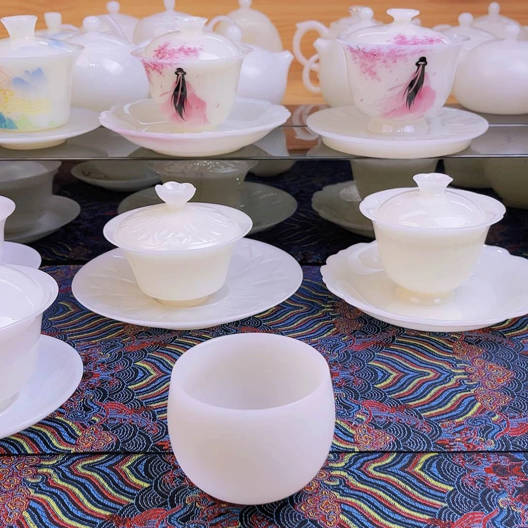 盖碗瓷璞玉素烧主人杯100cc