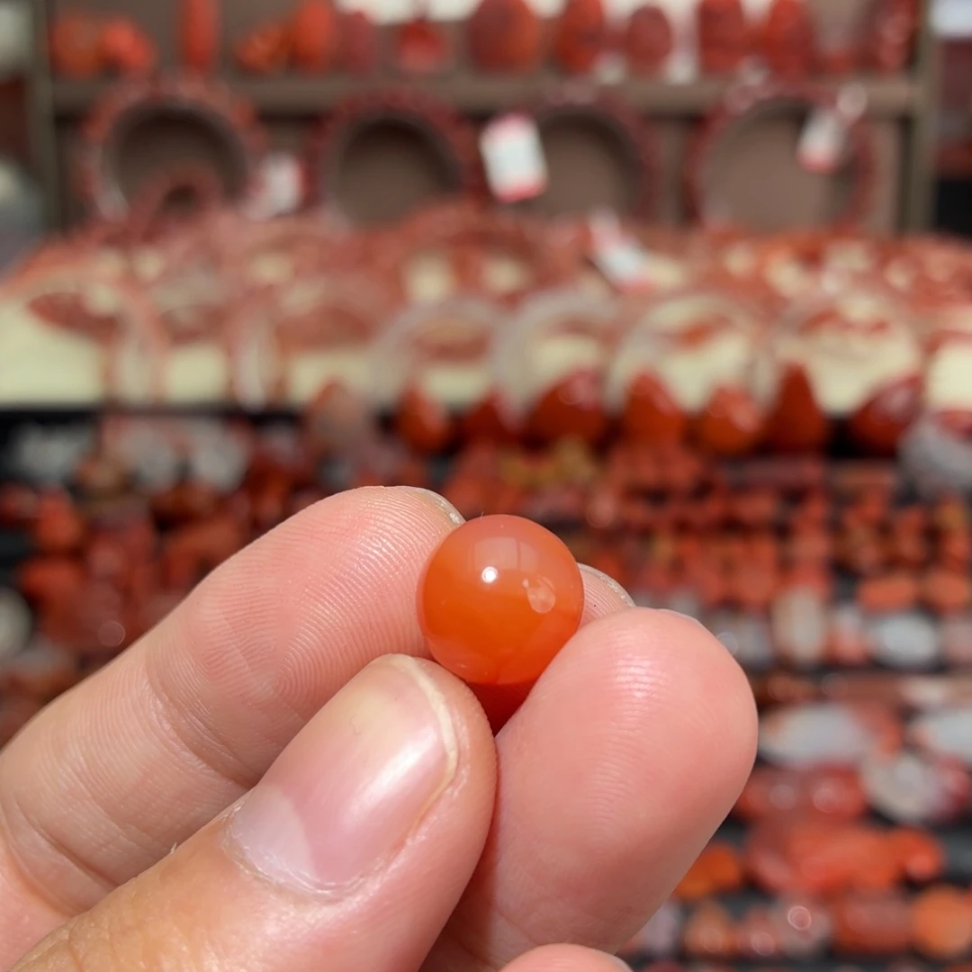 南红玛瑙未镶嵌颈饰单珠11+