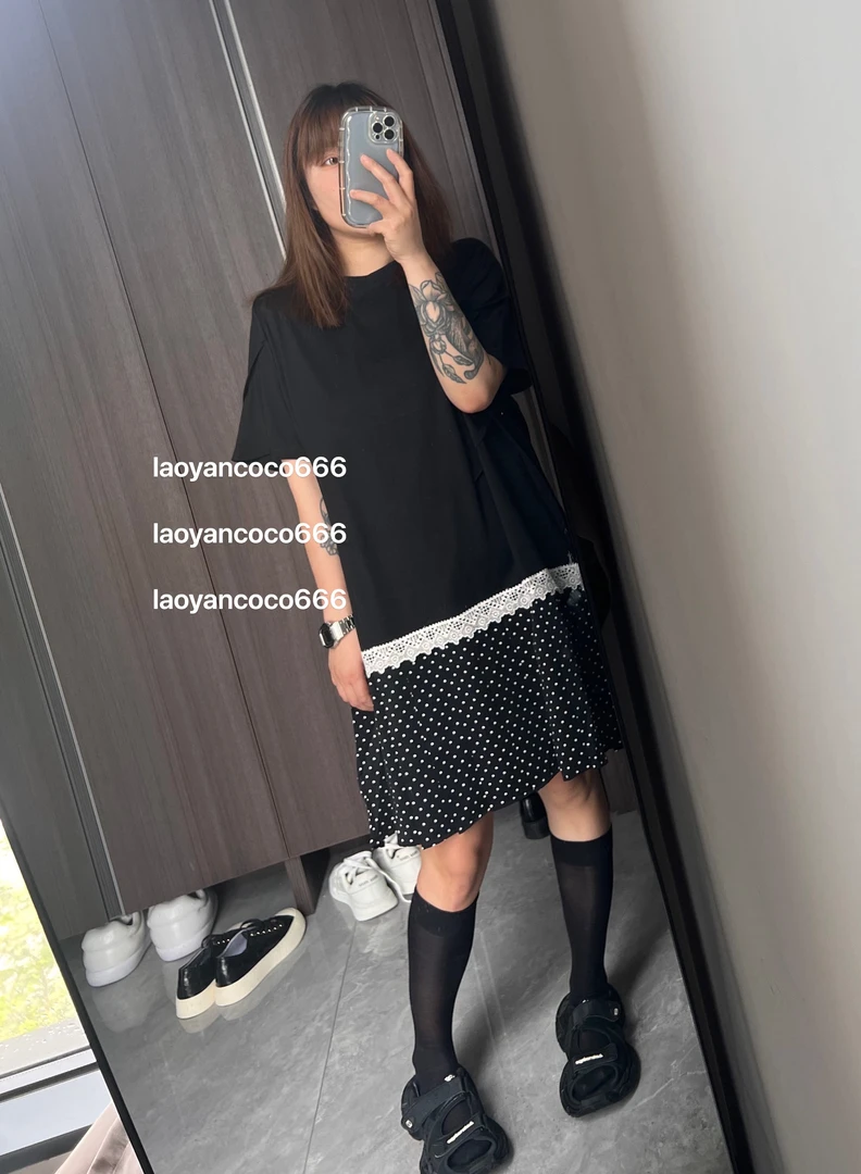 下面波点百褶连衣裙【55202】