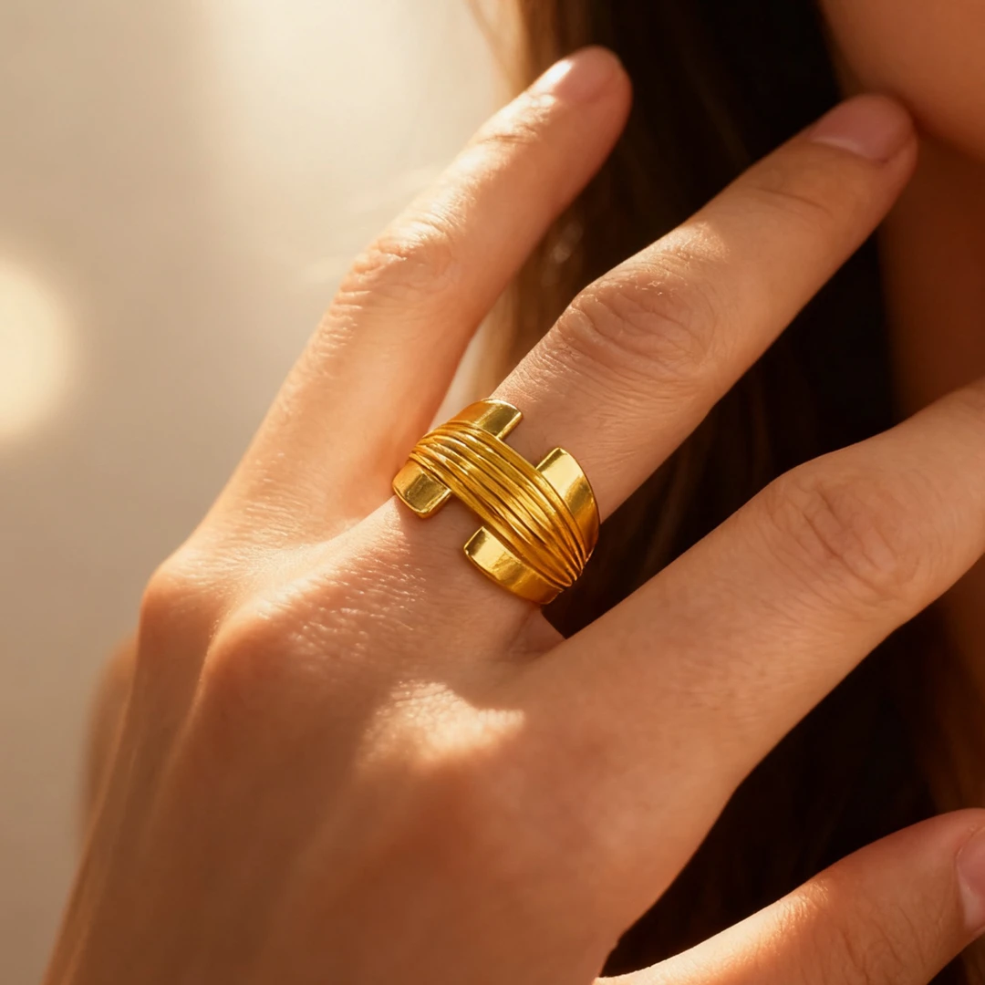 铜合金戒指   KS3055Nurluk 金色戒指民族风轻奢时尚饰品经典