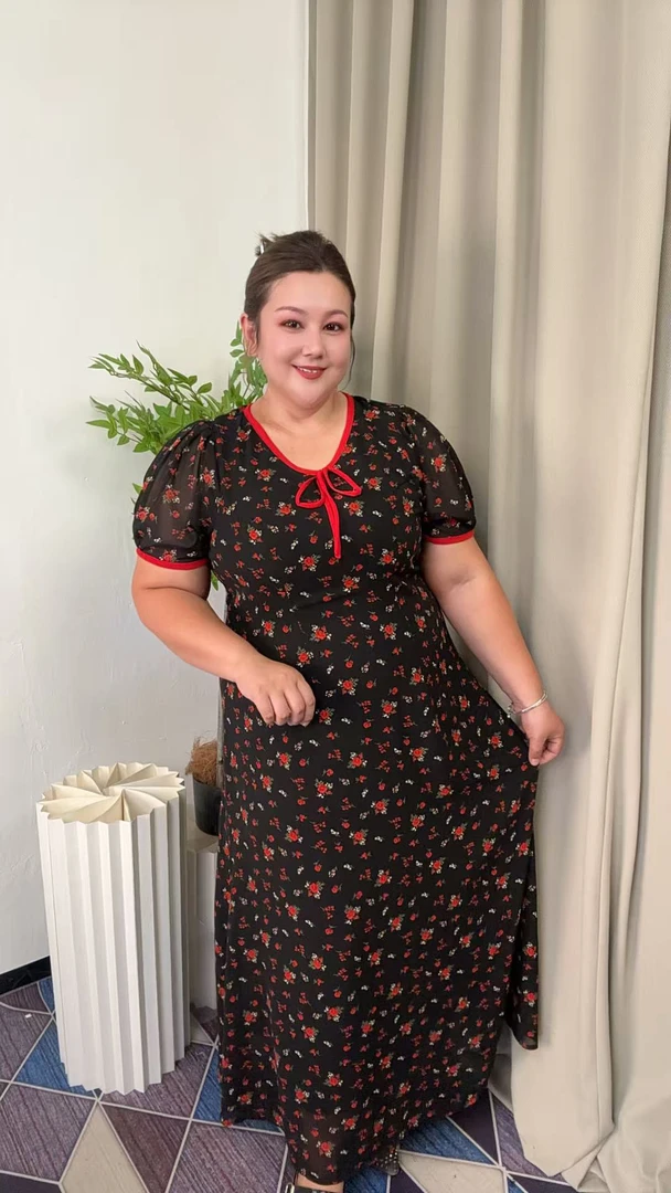 气质时尚碎花妈妈短袖连衣裙夏季新款洋气韩版显瘦长裙