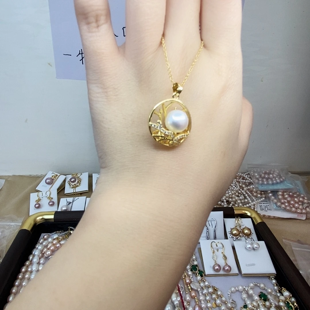 合金淡水珍珠耳饰
