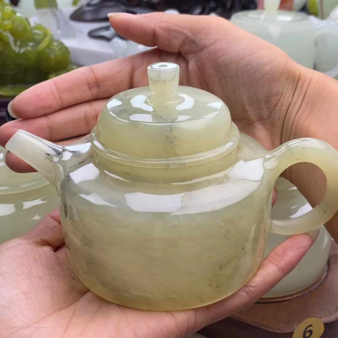 『***』未镶嵌岫玉四大名玉茶壶摆件