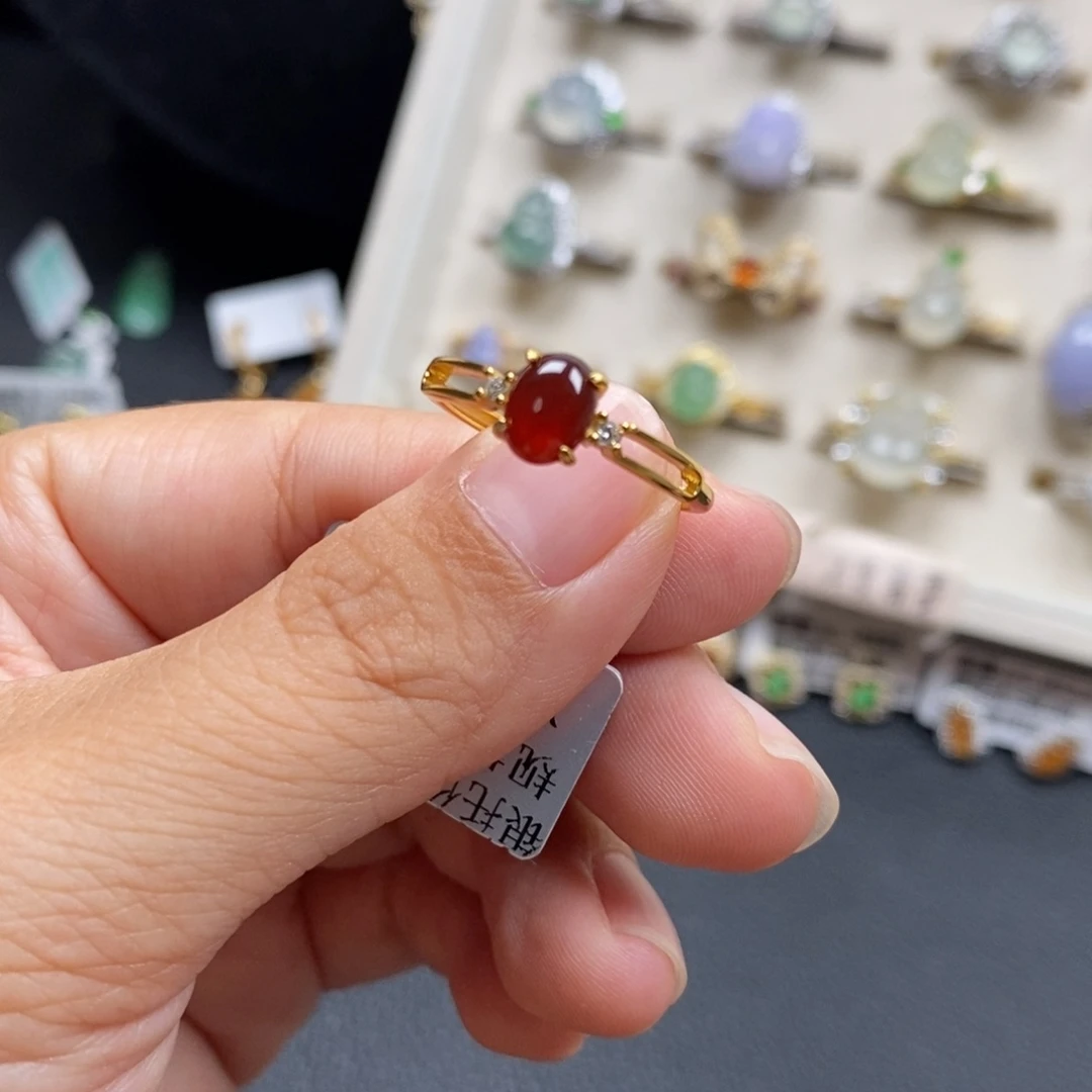 翡翠银S925镶嵌戒指