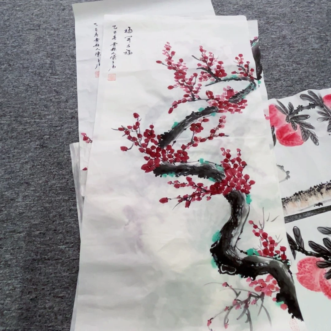 国画陈三虎老师三尺梅花三张随机发一张