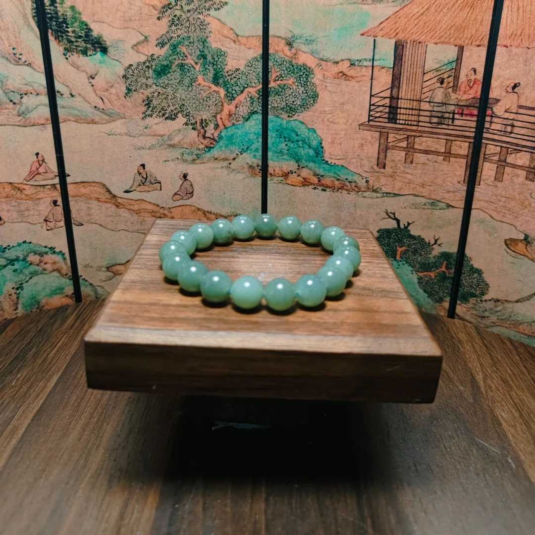 N和田玉圆珠手串(卡10)0281