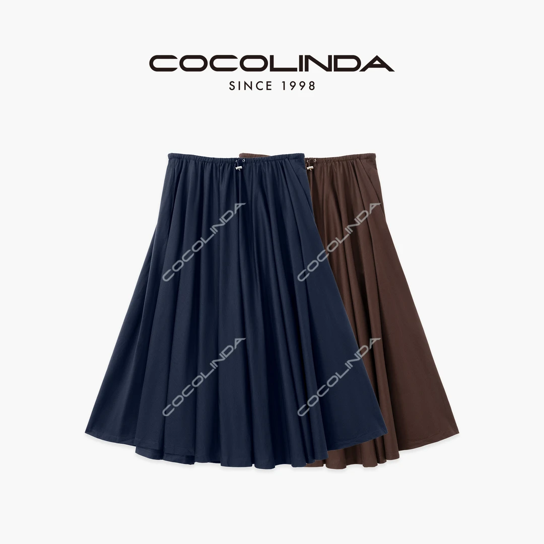COCOLINDA|拉达风 100%棉A摆中长款半身裙Q3512