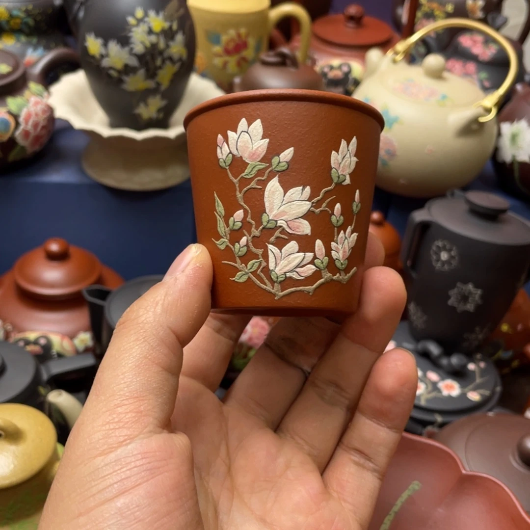 红泥茶杯紫砂主人杯80cc