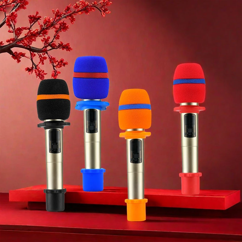话筒套海绵保护套ktv麦克风防喷罩硅胶防滑圈一次性网罩防摔滚k歌