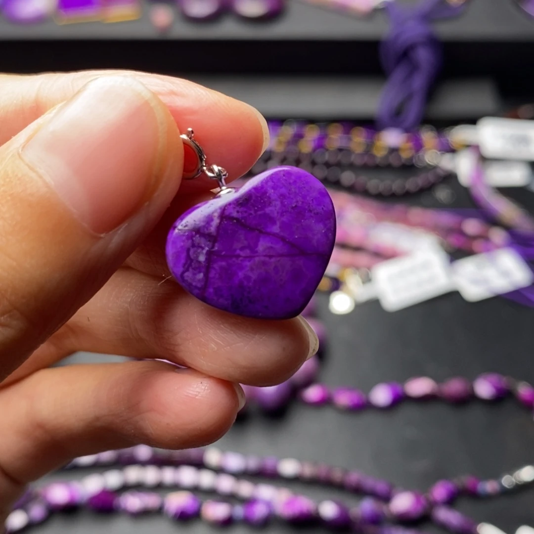 银S925镶嵌苏纪石（舒俱来）吊坠(不含链)