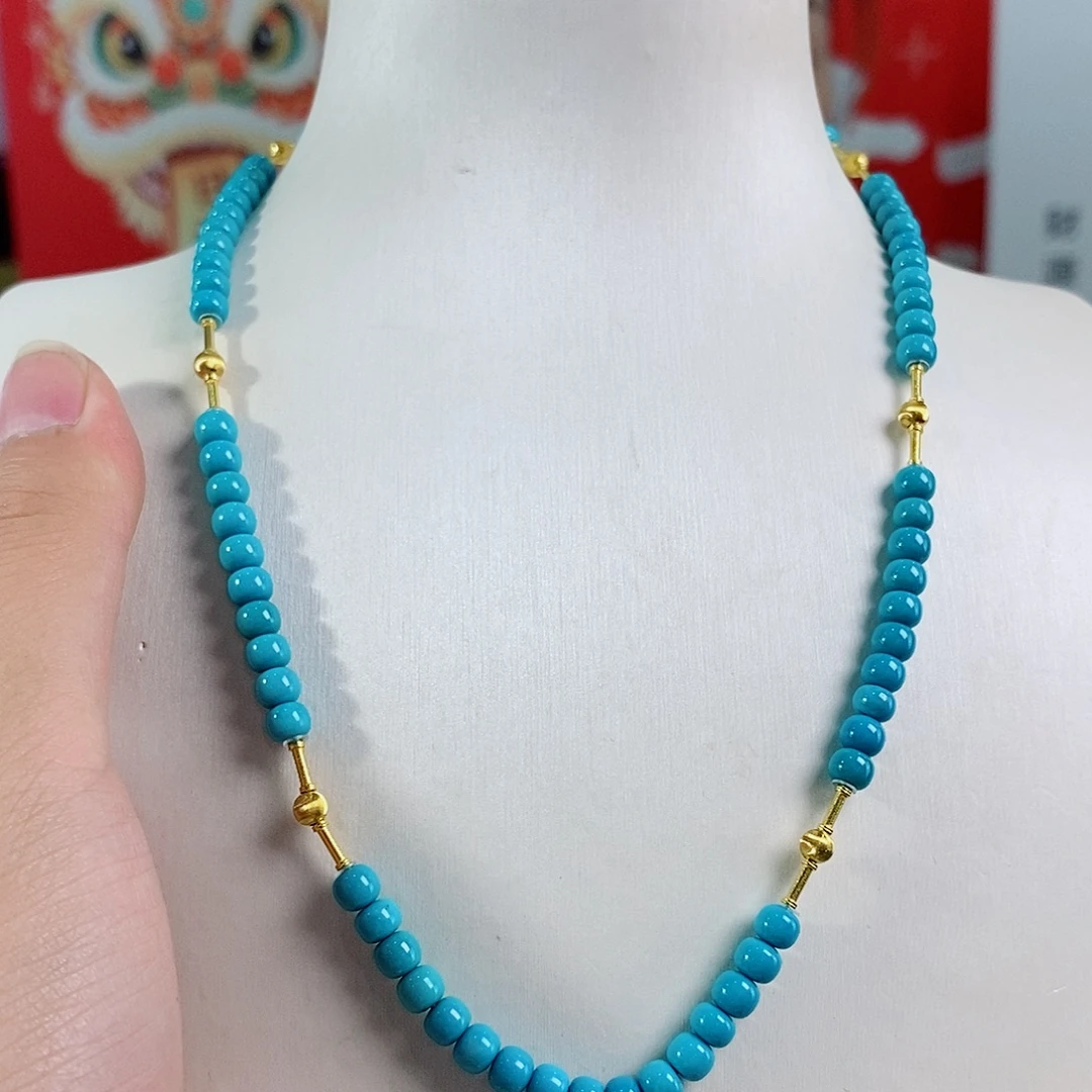 绿松石18K金镶嵌珠宝奇石