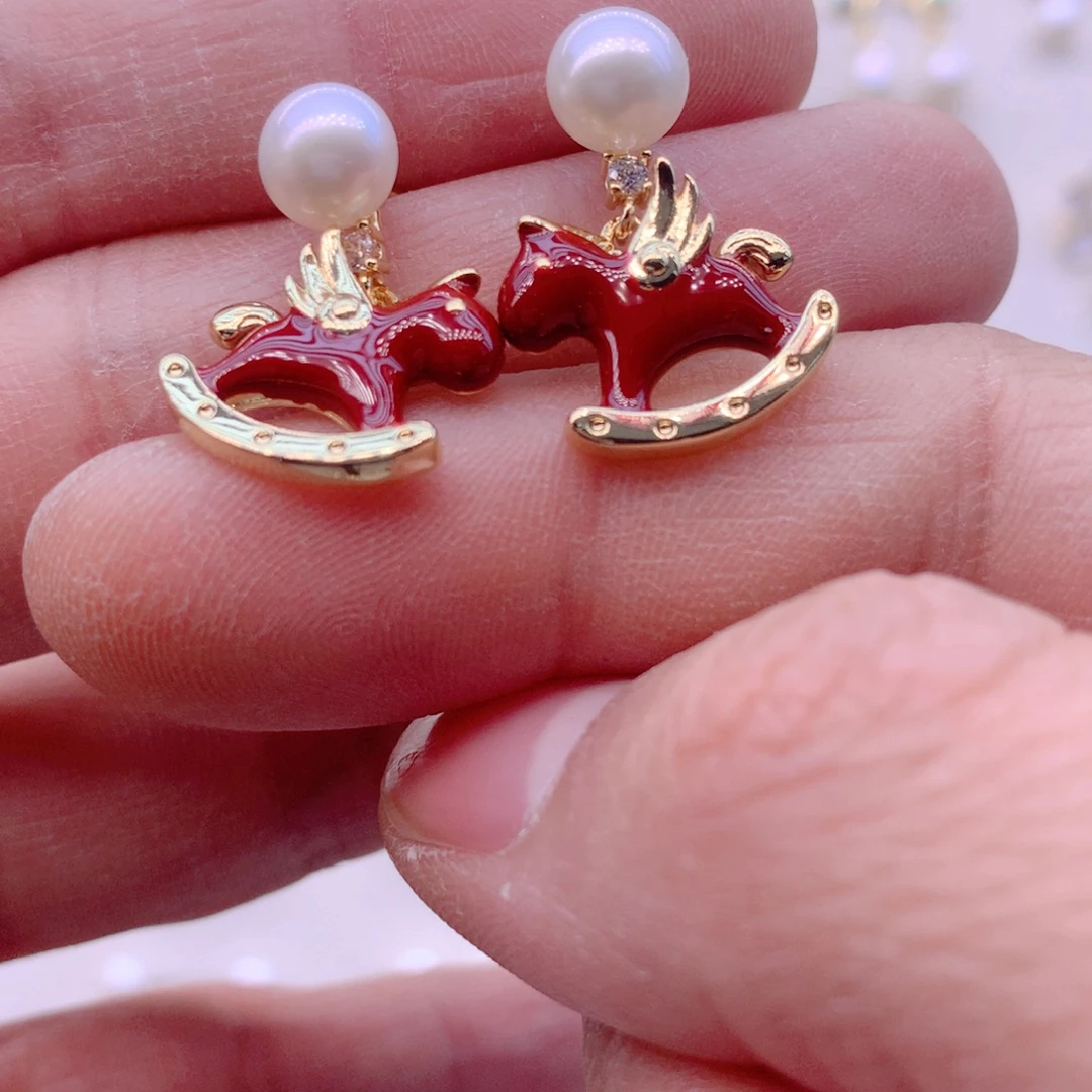 耳饰合金淡水珍珠