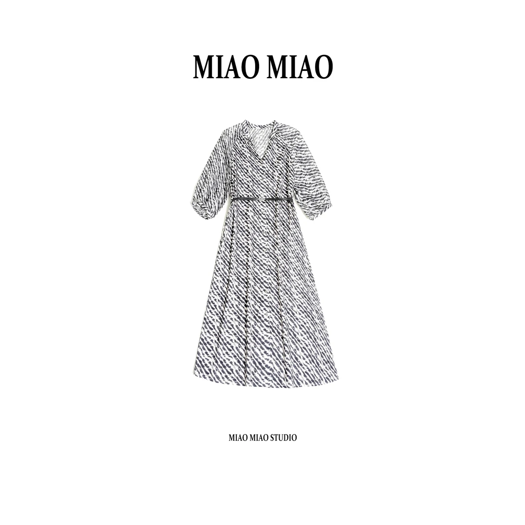 【纹卓】淼淼家MZ475国风时尚弹力斜纹绸气质新中式桑蚕丝连衣裙