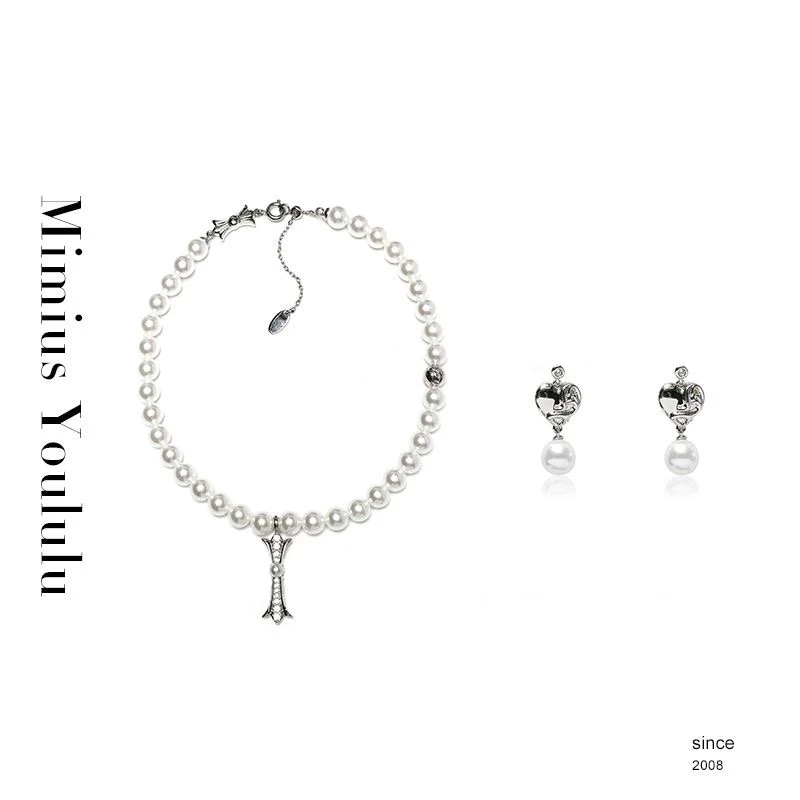 【mimius】B游鹿鹿 高定联名款十字架珠珠饰品(附丝绒盒) WF11321