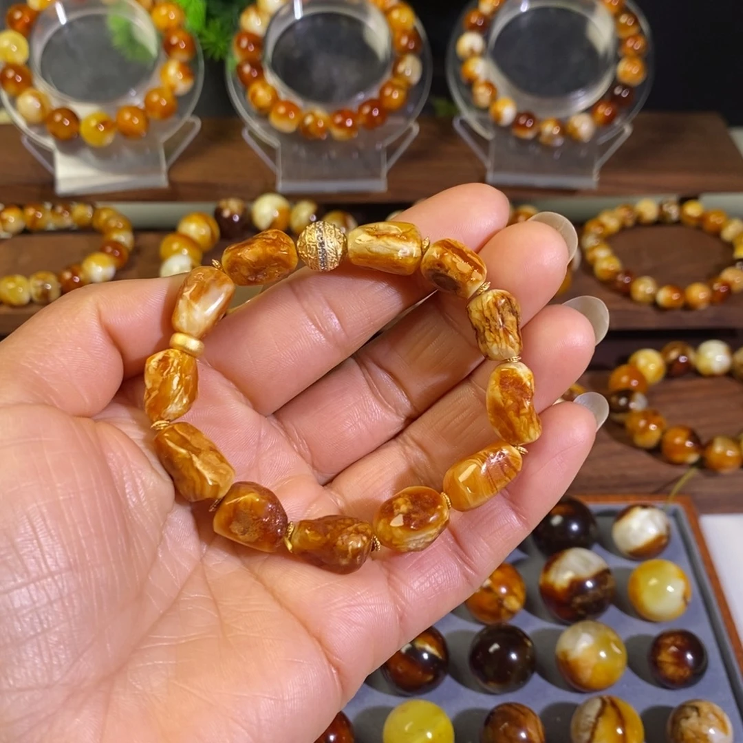 蜜蜡未镶嵌裸石天然沁色蜜蜡随形