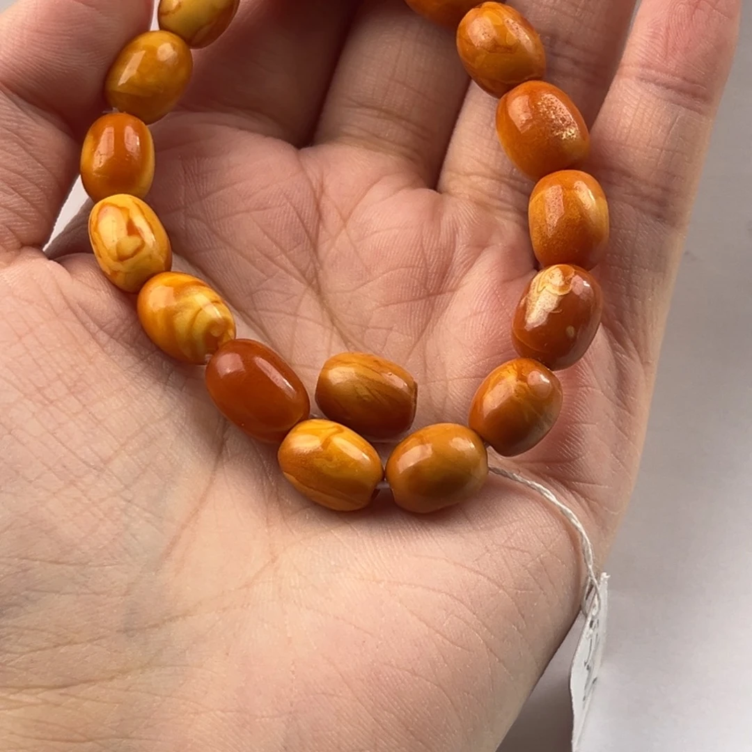 暴***鹿蜜蜡颈饰未镶嵌老蜜蜡