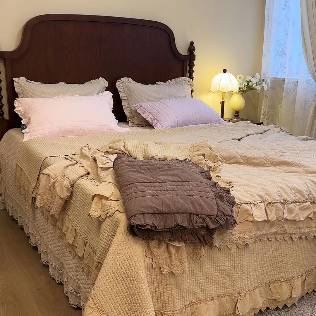 棉安妮巧克力色克四件套加大