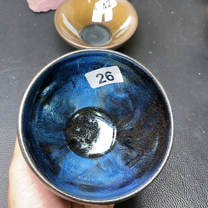 【闪购商品】茶盏蓝**语建盏全手工原矿左岸建盏