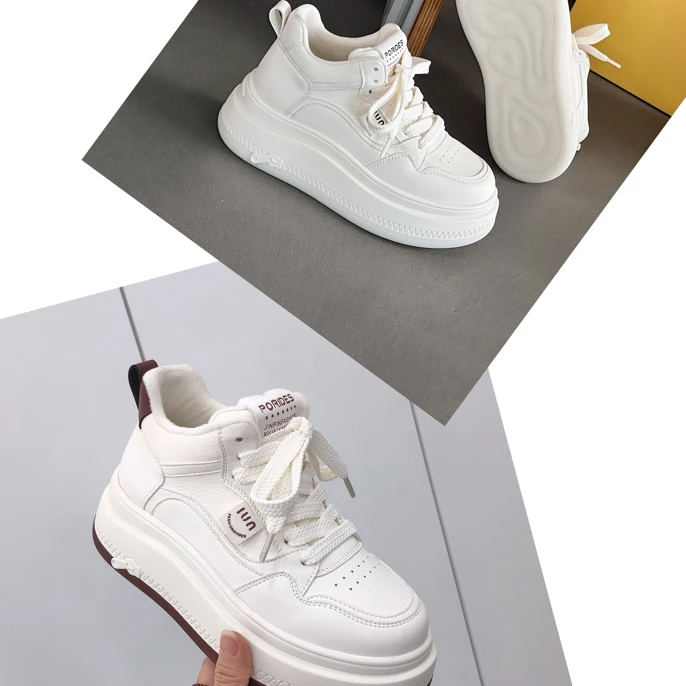 2026年二棉鞋厚底增高小白鞋女秋冬新款百搭休闲板鞋