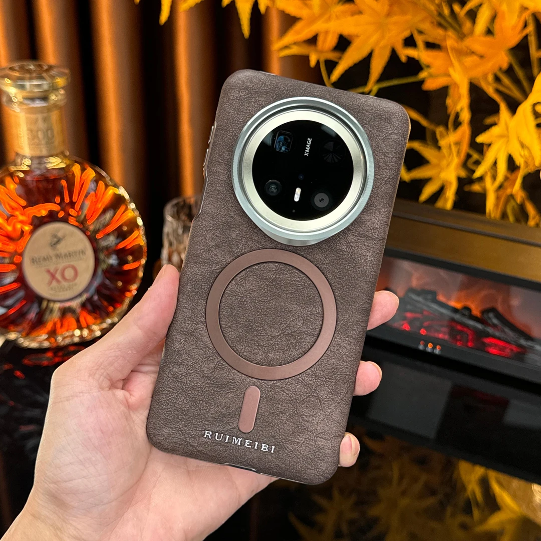 适用华为Mate70Pro+磁吸手机壳高档商务皮套mate60全包防摔高级感