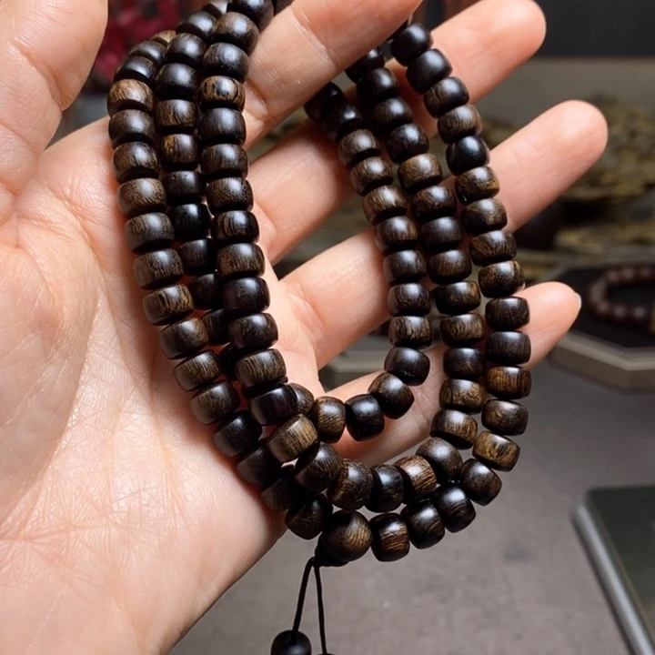 沉香手串越南富森红土瘤疤0.6×0.8×108