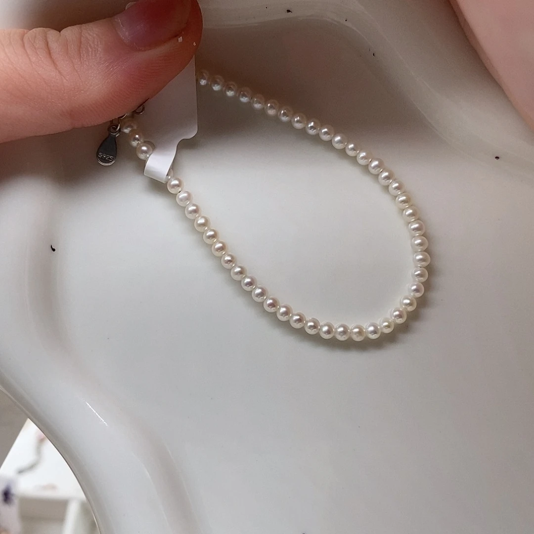 银S925镶嵌手绳淡水珍珠