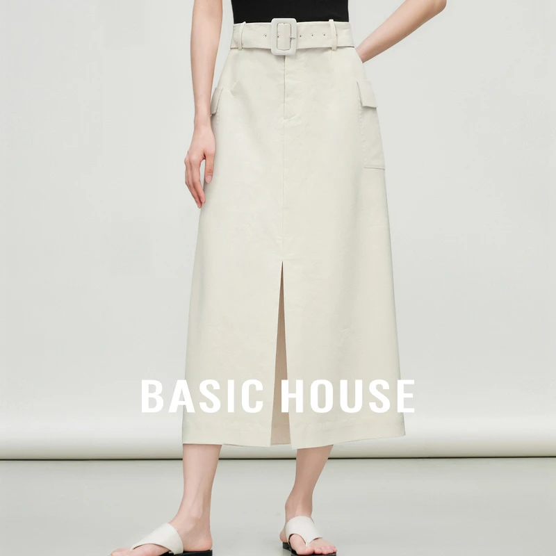 Basic House/百家好新款气质慵懒风休闲女装半裙-B0625B5DRZ2