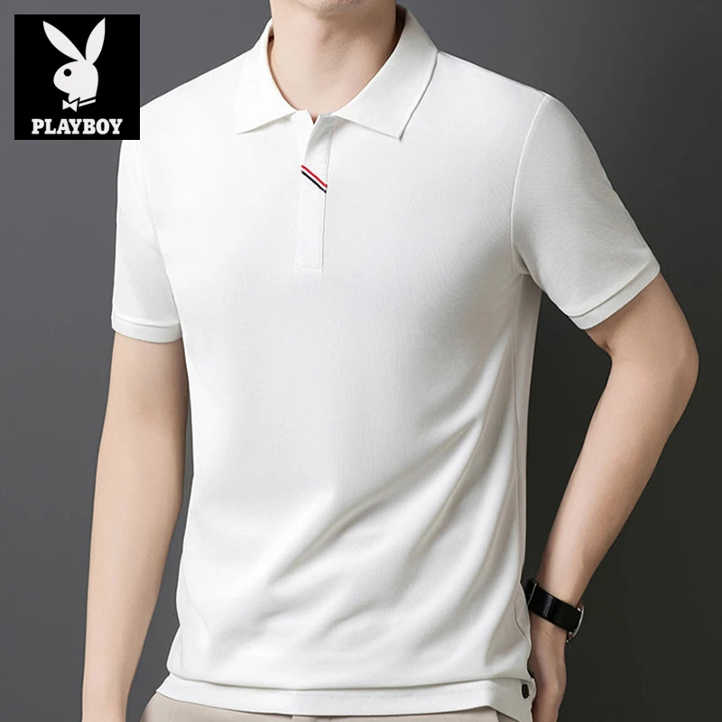 花花公子2025运动新款高档男士欧若风短袖POLO衫商务休闲大码