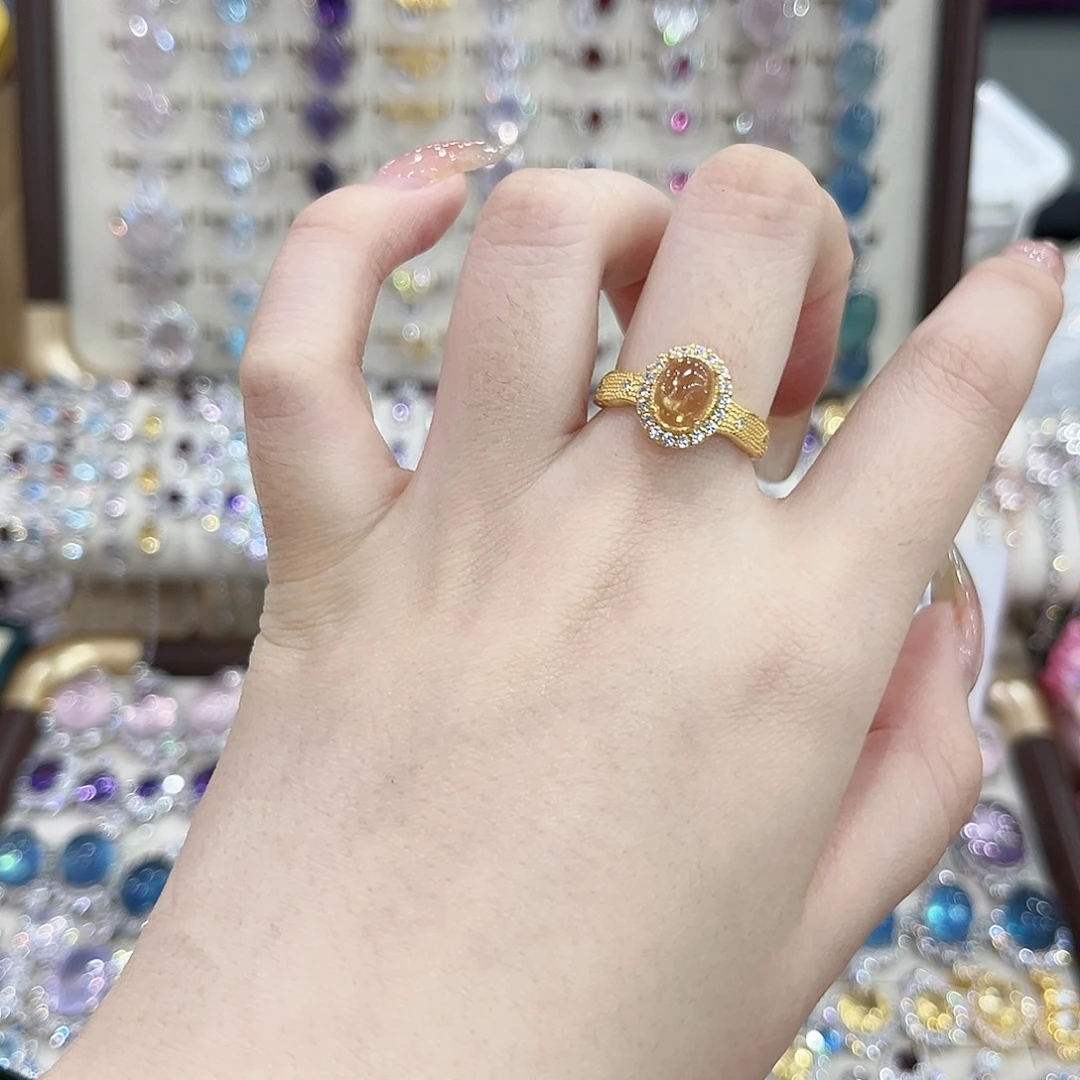 银S925镶嵌烟晶戒指