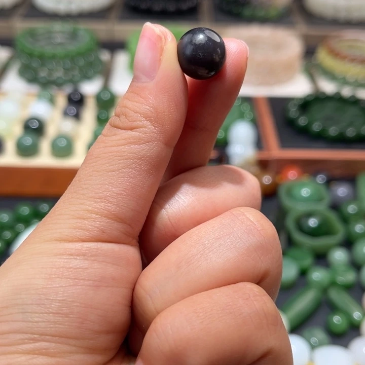 和田玉未镶嵌珠宝半成品卡12帝王紫单珠