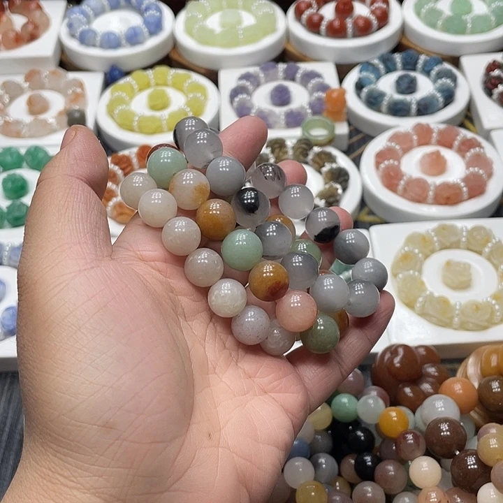 石英质玉（非洲翠）合金手串