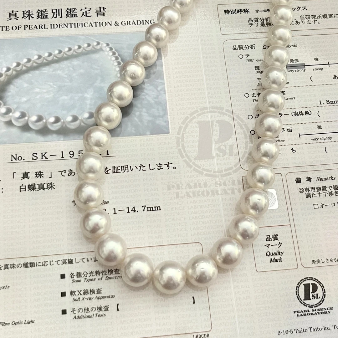 澳白凤凰真科研SK正圆强光大点位天然海水珍珠带大证书