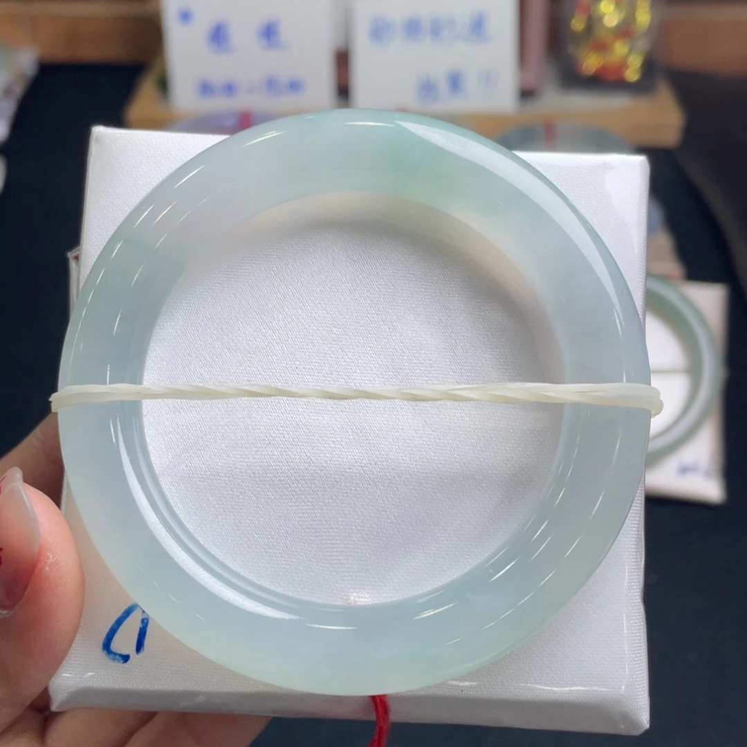 翡翠手镯未镶嵌m*55.5圆条分单2