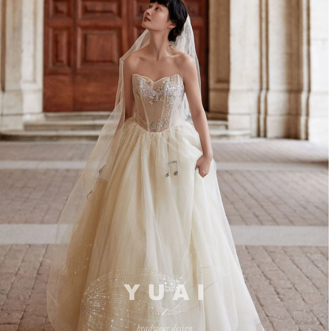 YUAI手作婚纱【缪斯的音符】原创设计师款【婚纱】