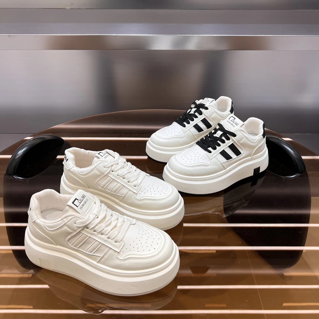 llyy 2025春季新款学生厚底小白鞋网红时尚爆款休闲板鞋H12YLL