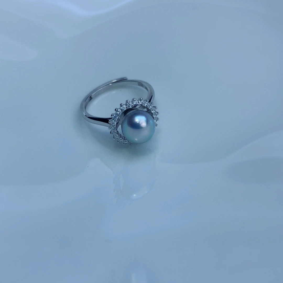 海水珍珠戒指银S925镶嵌