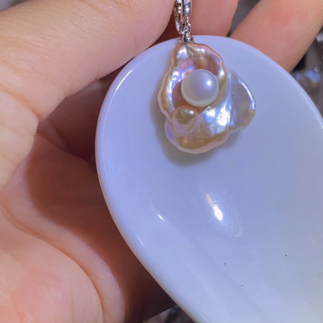 淡水珍珠银S925镶嵌淡水珍珠