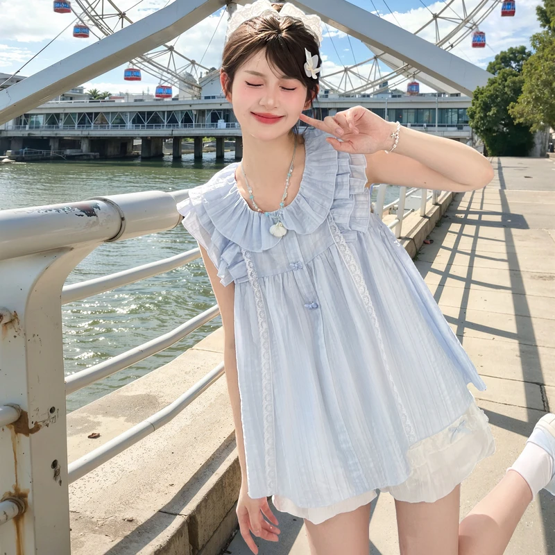 森女部落原创休闲短裤可爱少女蝴蝶结灯笼裤防走光女裤子2025新款