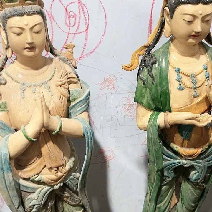 瓦当摆件摆件茶桌茶台陶瓷文*