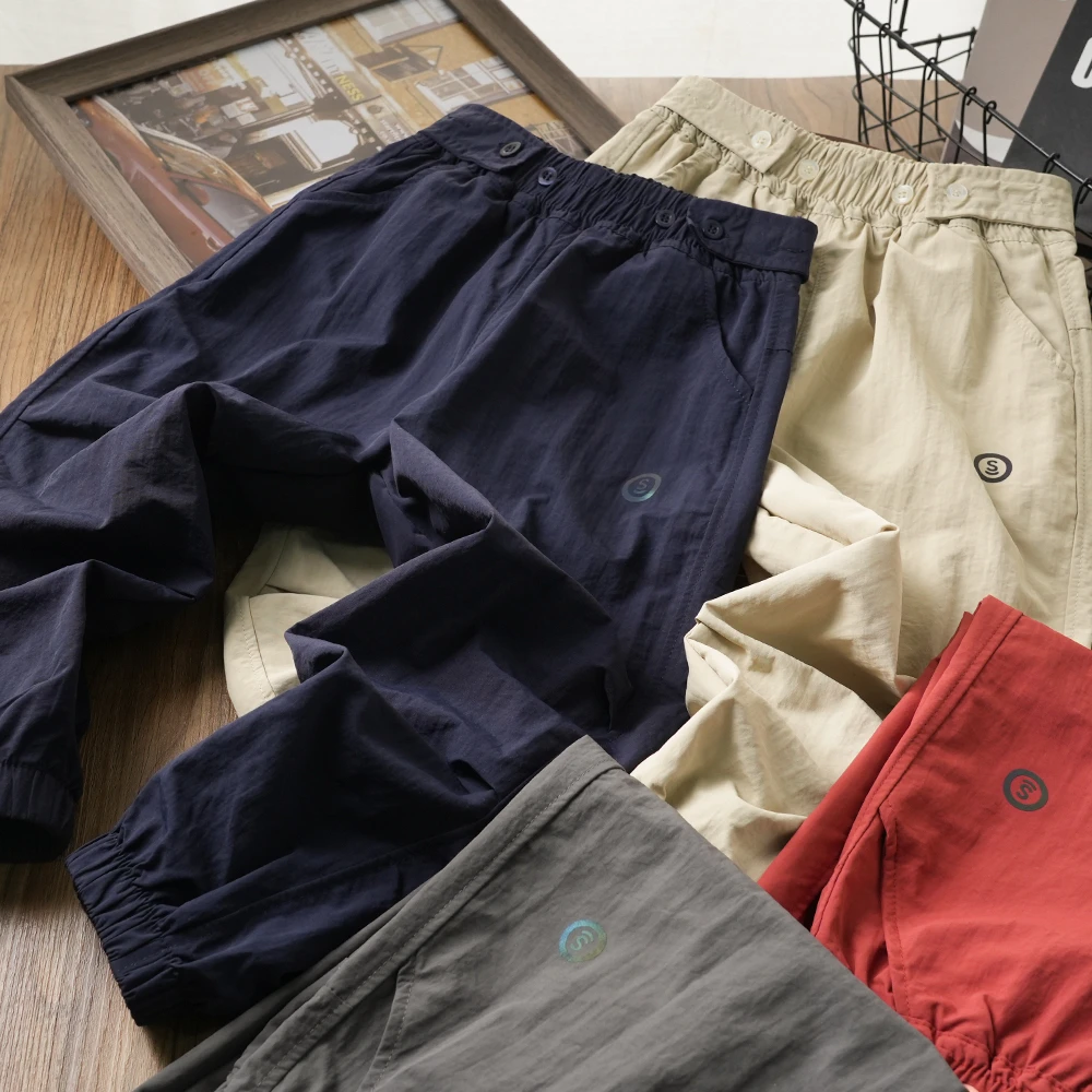 夏季新款彩标S休闲儿童速干裤中大童男童束脚百搭长裤25210