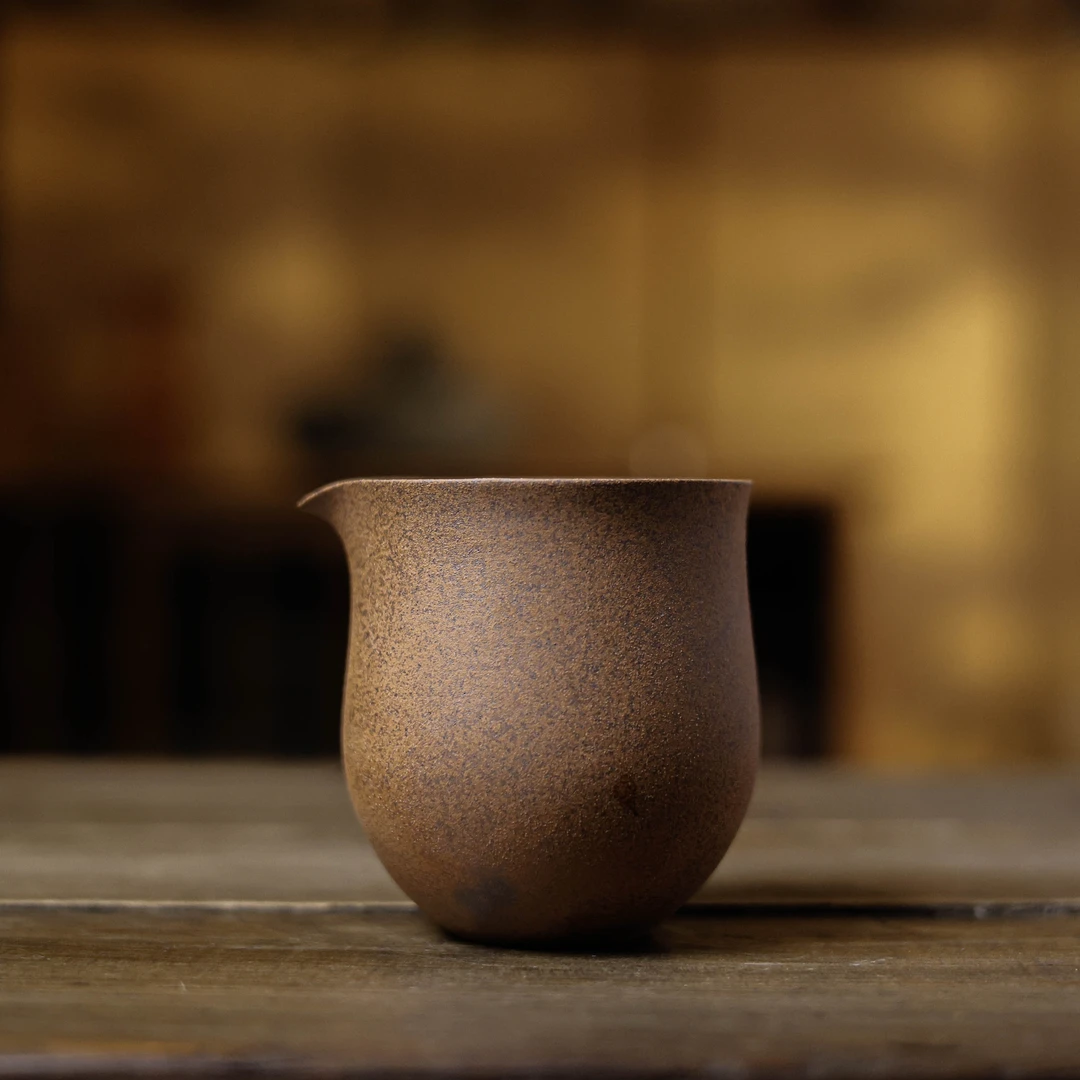 【坐饮亭竹】老岩泥流水公杯240ml，无描银（灰念0502）