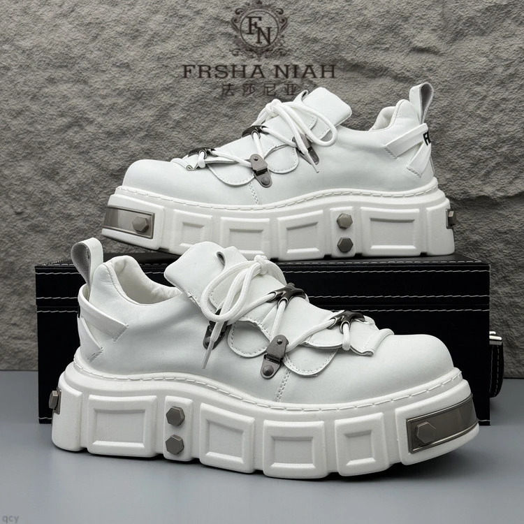 法莎尼亚男士板鞋2025秋季新款百搭潮流小众原创松糕朋克风休闲鞋