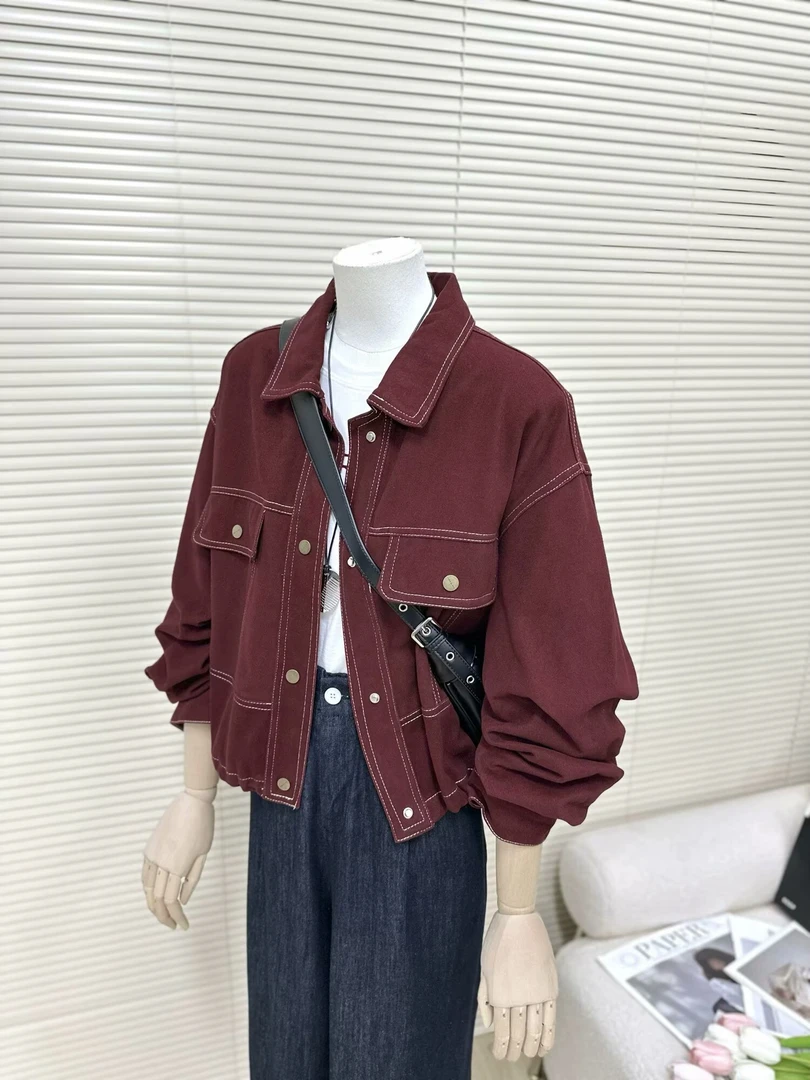 大码女装春季新款港风宽松显瘦工装百搭复古外套