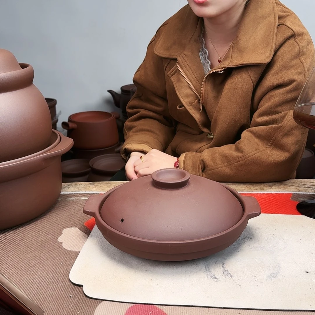 紫砂砂锅1.5升正品无暇