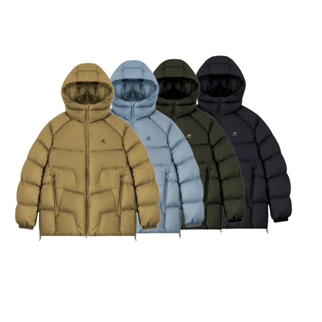 冬季90白鸭绒连帽羽绒服情侣款Y13-5583