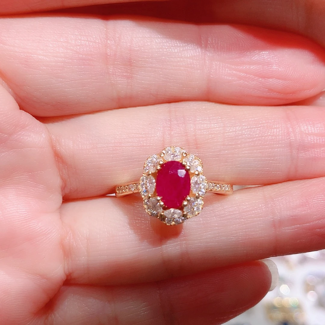 银S925镶嵌戒指红宝石