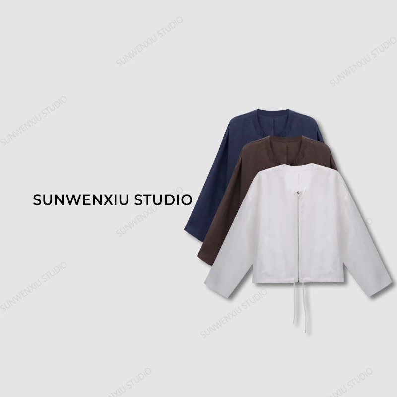 swx studio3店 “轻薄衫”天丝苎麻吸汗透气防晒小衫外套