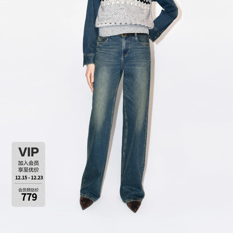 【MOCO神裤】牛仔裤2025冬新品土耳其棉怀旧风直筒中腰MBE4JENT07