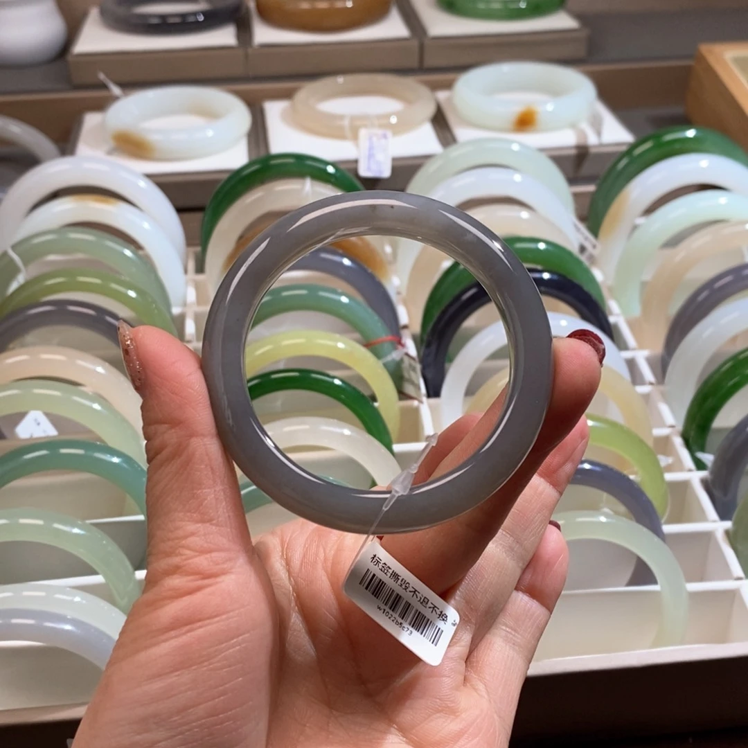 和田玉手镯未镶嵌浅香芋紫52.53